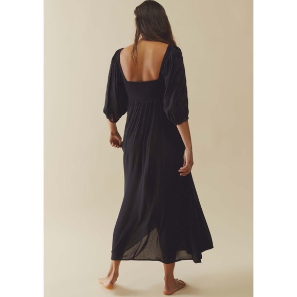 black halter dress Neck Beading Trim Size:US16 - Preorder modaserdem Slit Detail Back pearl snap